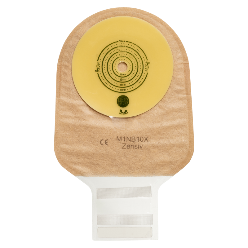 M1NB10X Калоприймач ЗенСів однокомпонентний міні, відкритий, непрозорий, з оглядовим вікном, з фільтром, закривається на липучку, ОДВ 10-50 мм